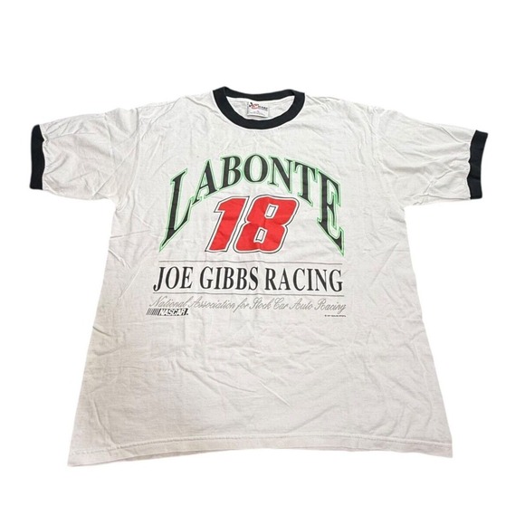 Vtg 1997 Bobby Labonte‎ Joe Gibbs Racing ringer t-shirt made in usa - Picture 1 of 10